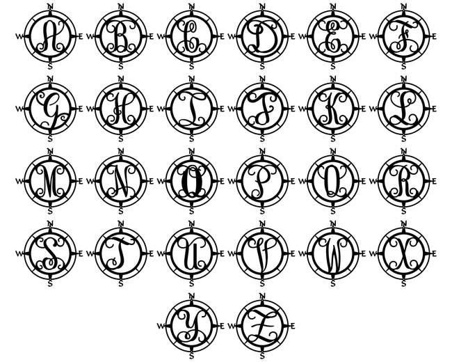 Compass Letter Monogram