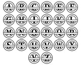Double Circle Split Letter Monogram