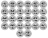 Double Circle Split Letter Monogram