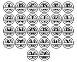 Double Circle Split Letter Monogram