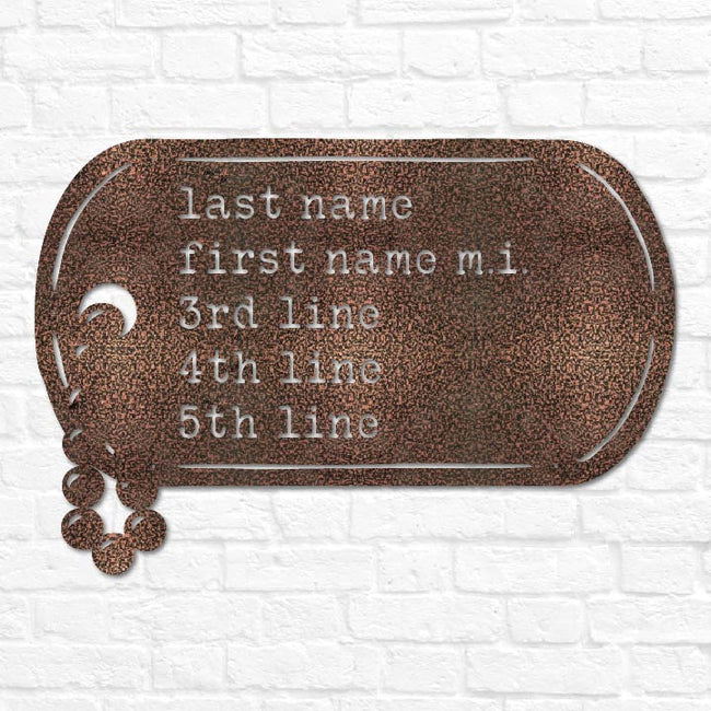 Military Dog Tag Monogram