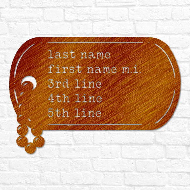 Military Dog Tag Monogram