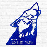 Wolf Head Name Sign