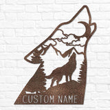 Wolf Head Name Sign