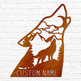 Wolf Head Name Sign