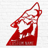 Wolf Head Name Sign