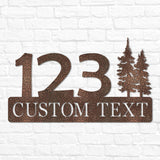 Pine Trees Address Sign