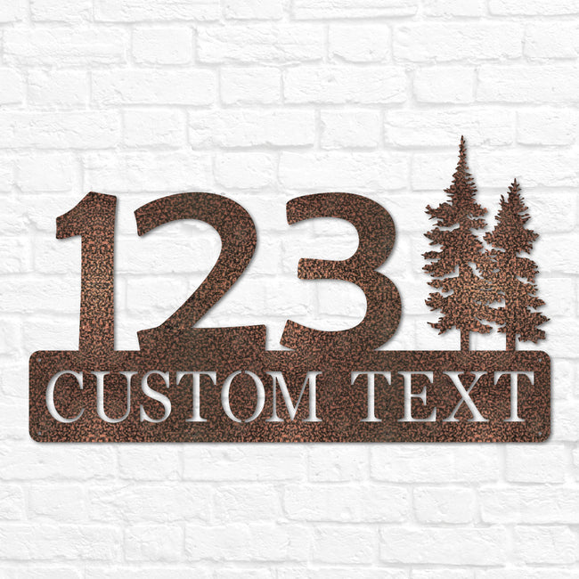 Pine Trees Address Sign