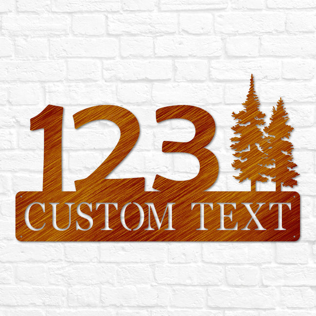 Pine Trees Address Sign