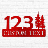 Pine Trees Address Sign