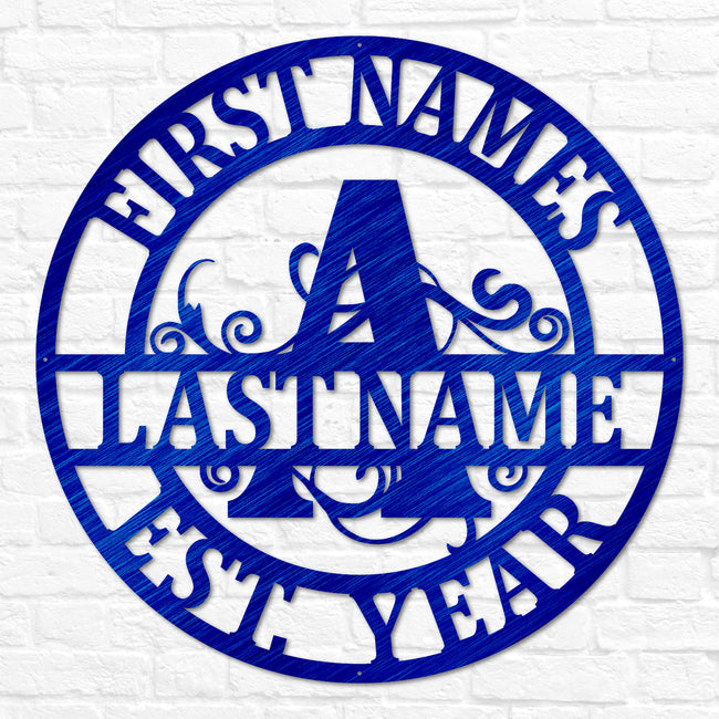 Double Circle Split Letter Monogram