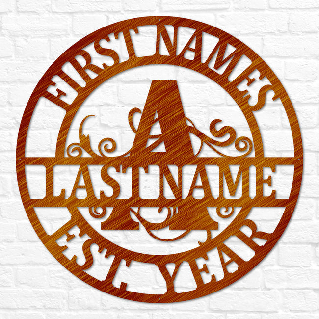 Double Circle Split Letter Monogram