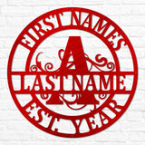 Double Circle Split Letter Monogram