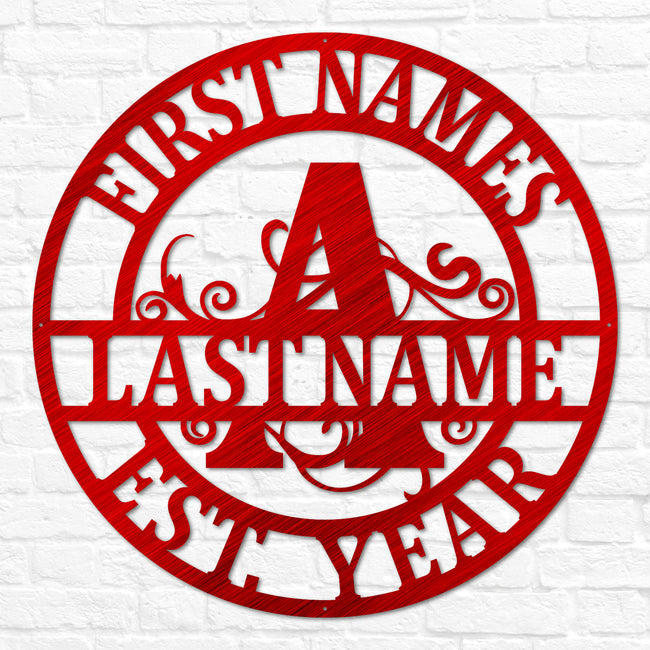 Double Circle Split Letter Monogram