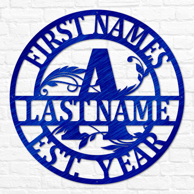 Double Circle Split Letter Monogram