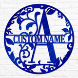 Circle Split Letter Foliage Monogram