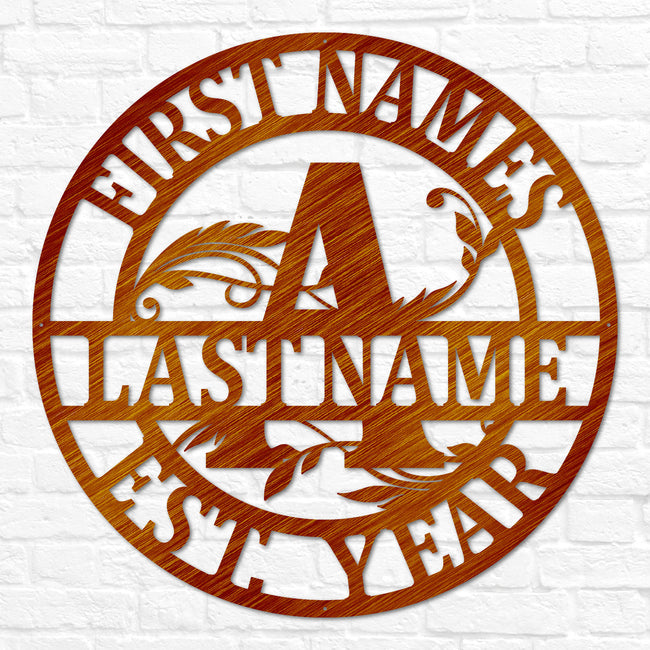 Double Circle Split Letter Monogram