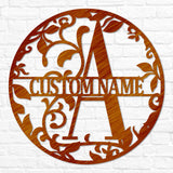Circle Split Letter Foliage Monogram