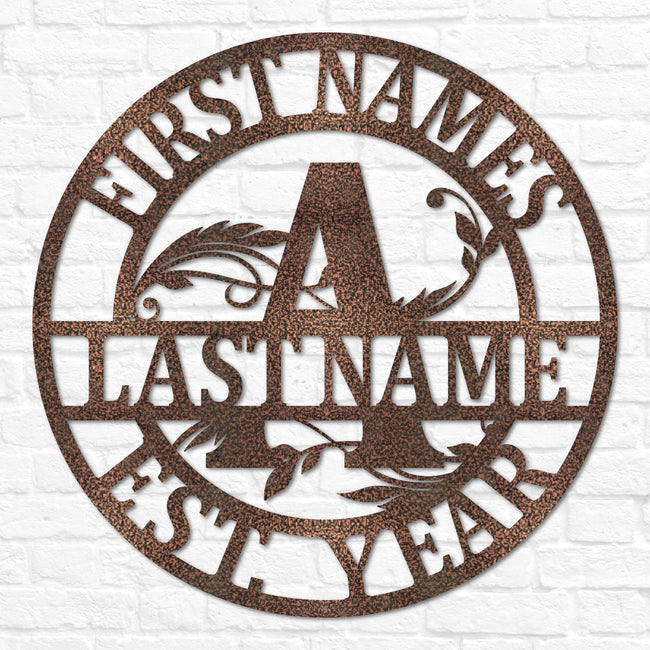 Double Circle Split Letter Monogram