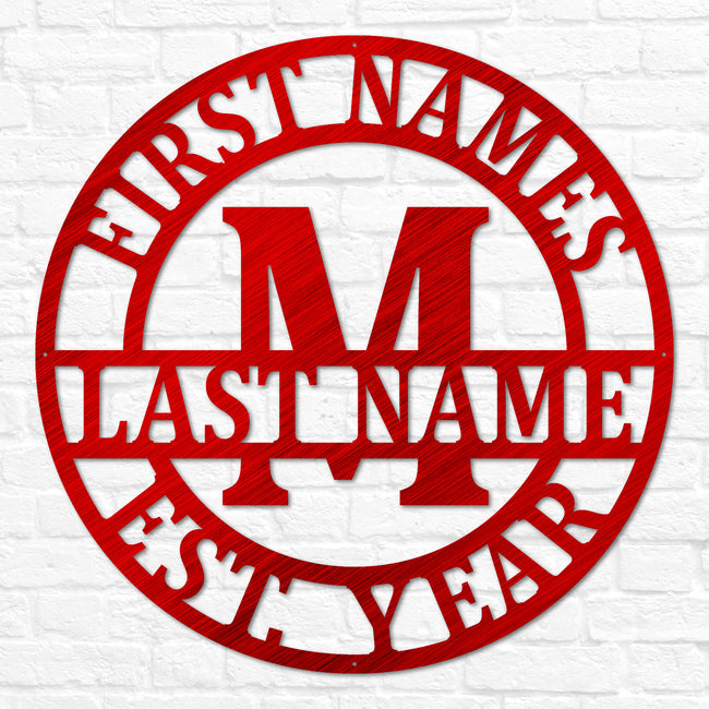 Double Circle Split Letter Monogram