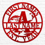 Double Circle Split Letter Monogram