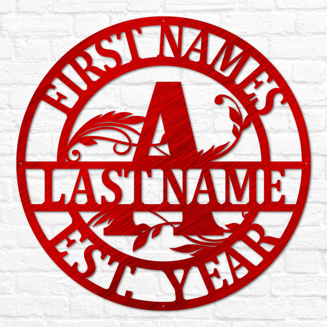 Double Circle Split Letter Monogram