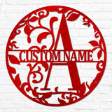 Circle Split Letter Foliage Monogram