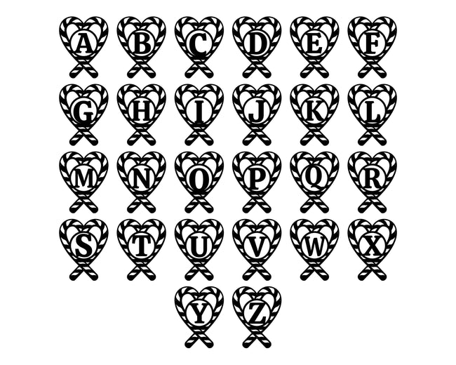 Candy Cane Letter Monogram