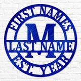 Double Circle Split Letter Monogram