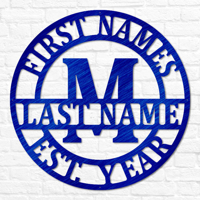 Double Circle Split Letter Monogram