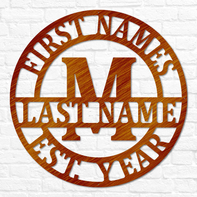 Double Circle Split Letter Monogram