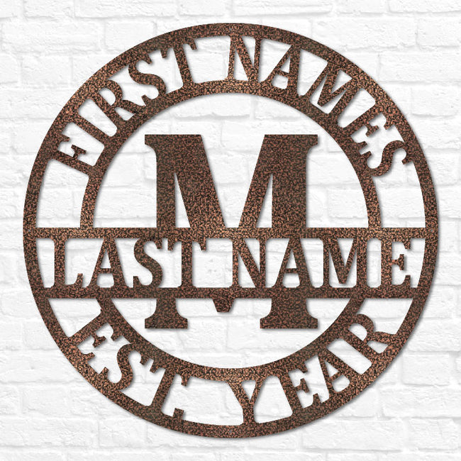 Double Circle Split Letter Monogram