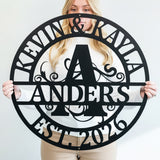 Double Circle Split Letter Monogram