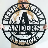 Double Circle Split Letter Swirly Monogram