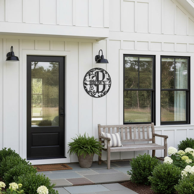 Circle Split Letter Foliage Monogram