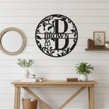 Circle Split Letter Foliage Monogram