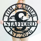 Double Circle Split Letter Monogram