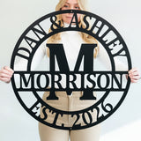 Double Circle Split Letter Monogram