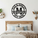 Double Circle Split Letter Monogram