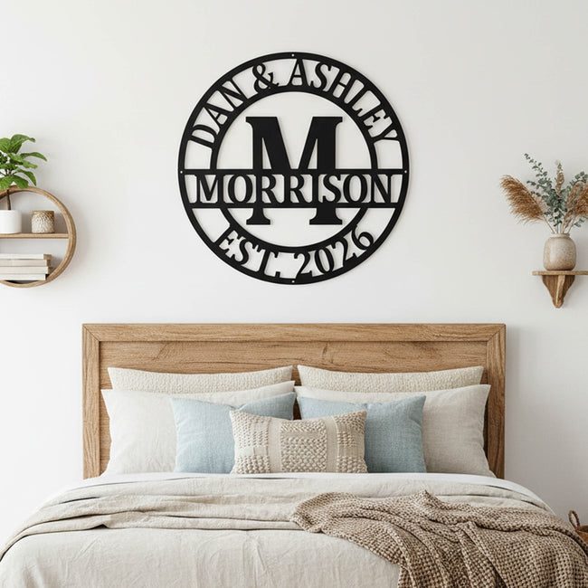 Double Circle Split Letter Monogram