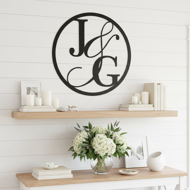 Initials Circle Letter Monogram