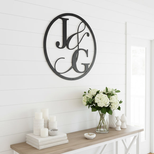 Initials Circle Letter Monogram
