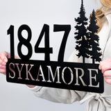 Pine Trees Address Sign