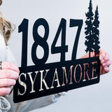 Pine Trees Address Sign
