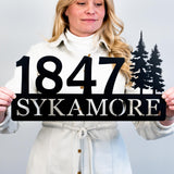 Pine Trees Address Sign