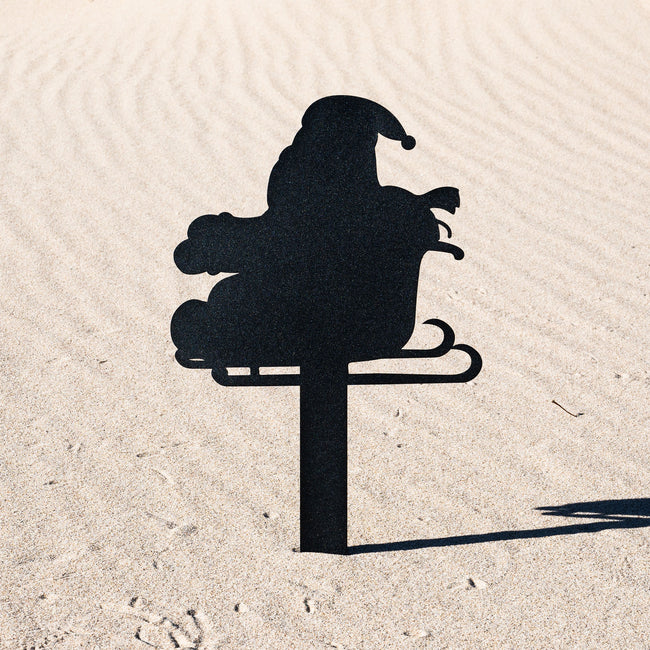 Reindeer with Santa Yard Stakes