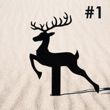Reindeer with Santa Yard Stakes