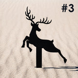 Reindeer with Santa Yard Stakes