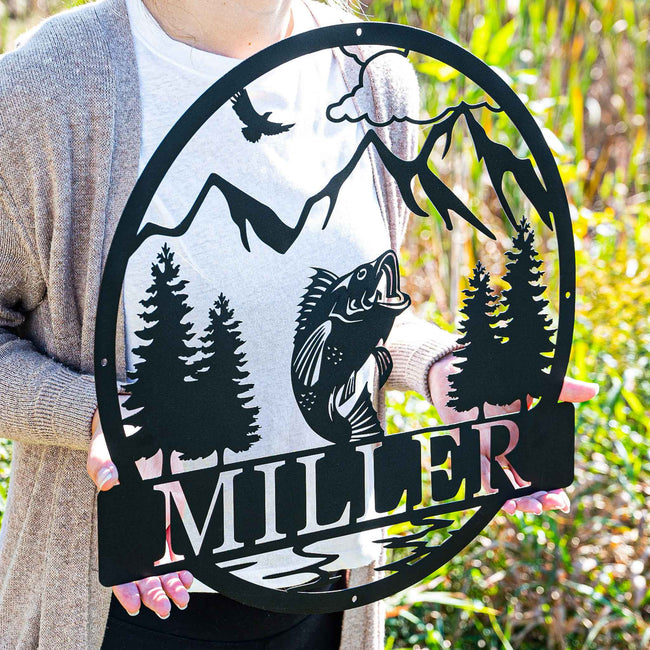 Bass Fish Outdoor Monogram