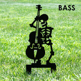 Halloween Musician Skeleton Yard Stakes